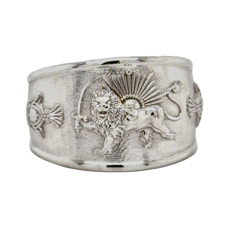 Load image 1 in gallery view. Custom Order Persian Imperial Lion & Sun Gold Ring