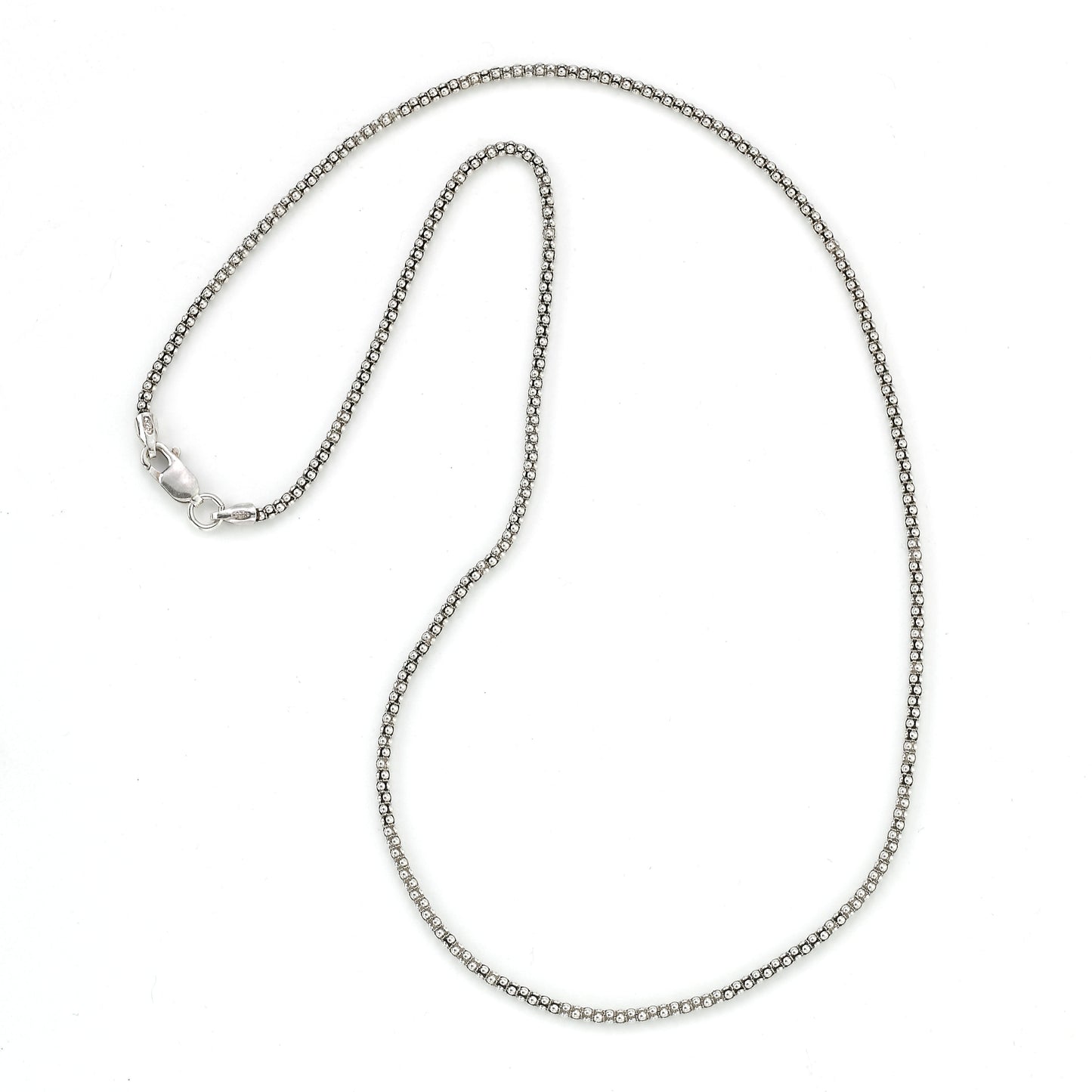 S-Silver OXIDIXZED 2MM POPCORN CHAIN - Farsi Jewelers
