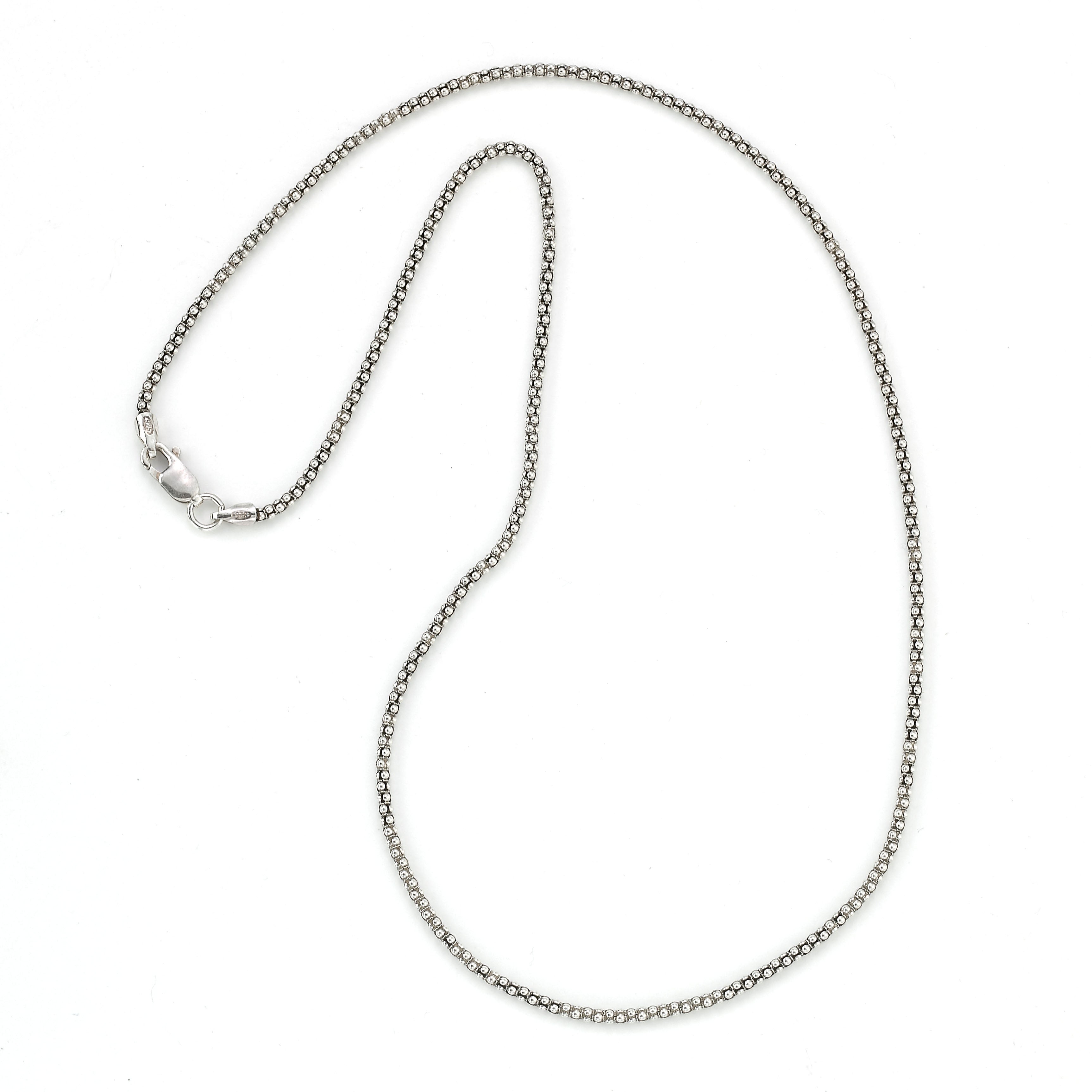 S-Silver OXIDIXZED 2MM POPCORN CHAIN - Farsi Jewelers