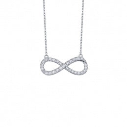 Lafonn infinity pendant necklace in sterling silver with simulated diamonds