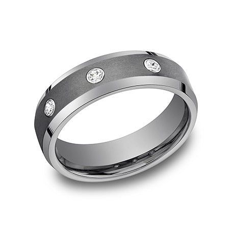 Load image 1 in gallery view. Wedding Rings TUNG 3 DIA .20CT 7.0MM