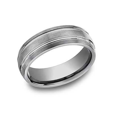 Load image 1 in gallery view. Wedding Rings TUNGSTEN 7.MM DESIGN