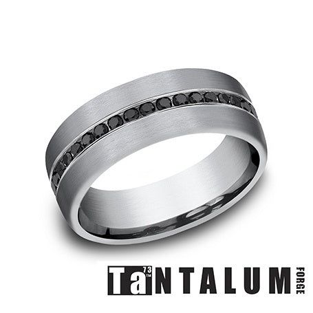 Load image 1 in gallery view. Wedding Rings Tantalum 0.40ctw Diamonds 7.5mm Satin Finish