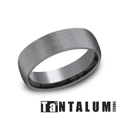 Load image 1 in gallery view. Wedding Rings Tantalum 6.5mm Euro Fit Wire Brush Finish