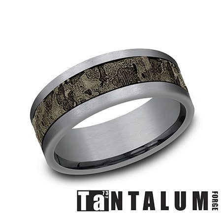 Tantalum 8mm GTA Strt Edge Wall Fracture Center - Farsi Jewelers