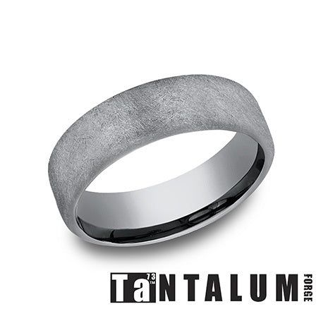 Wedding Rings Tantalum-Grey 6.5mm Swirl Finish