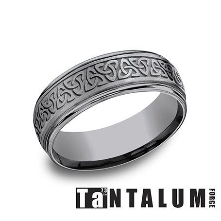 Load image 1 in gallery view. Wedding Rings Tantalum-Grey 7mm LoveKnotTrian