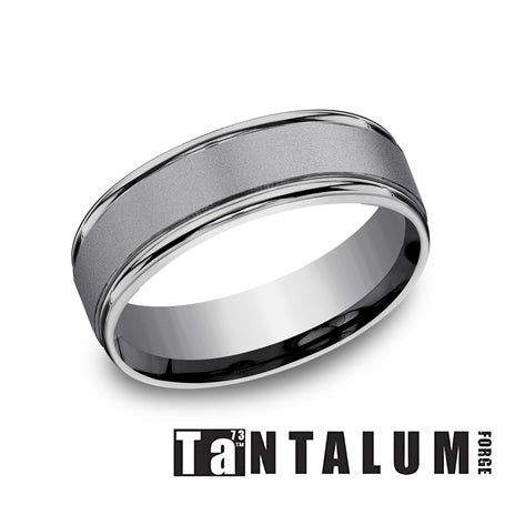 Tantalum-Grey 7mm Satin Center - Farsi Jewelers