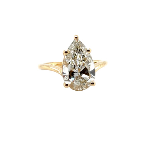 Load image 1 in gallery view. 18K Yellow Gold Pear-Cut Lab-Grown Diamond Engagement Ring — Custom Design