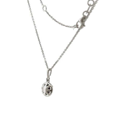 Load image 1 in gallery view. The pendant on its 14K white gold chain with the lobster clasp and the adjustable end of the chain