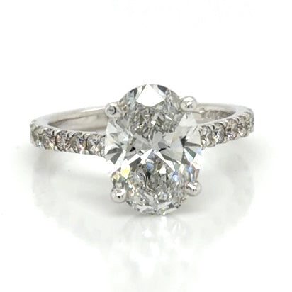 Load image 1 in gallery view. Custom Order 14K White Oval Shape Custom Engagement Ring