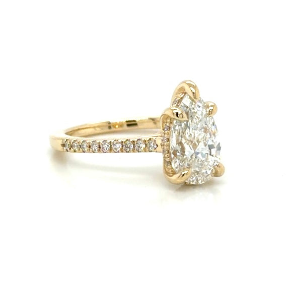 Engagement Rings Pear Shaped Engagement Ring - 2.05 ct Center Lab-Grown