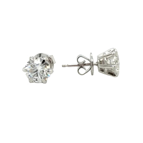 Load image 1 in gallery view. 14K White Gold 2.00 ctw LG Diamond Stud Earrings