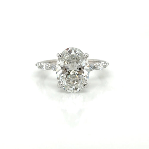 Load image 1 in gallery view. Engagement Rings Oval Diamond Engagement Ring 14K White Gold