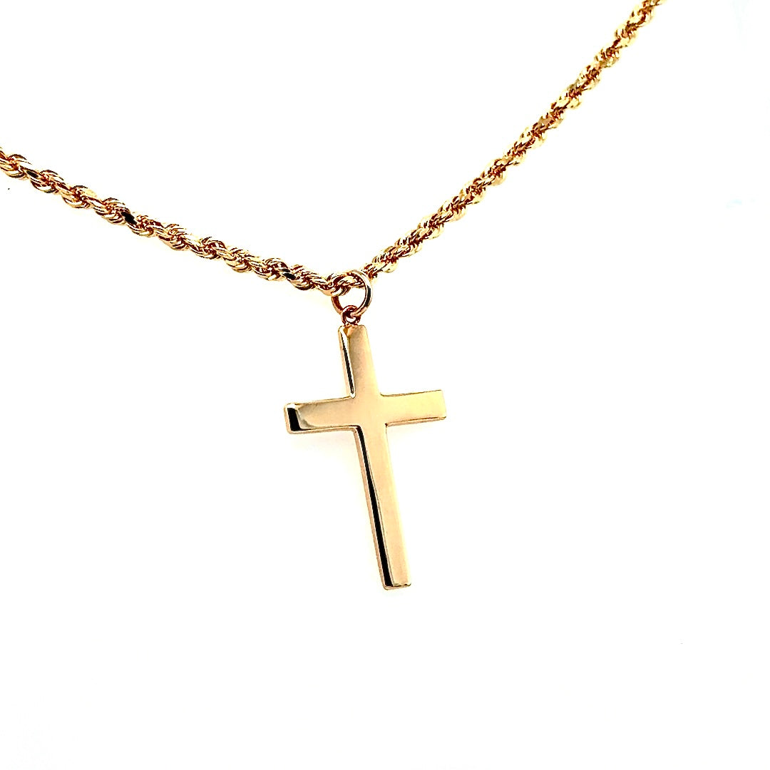 Custom Order Custom 14K Yellow Gold Memorial Cross | Crafted from a Wedding Band