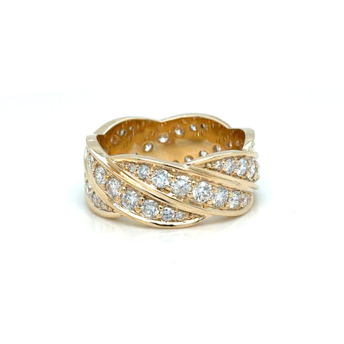 Load image 1 in gallery view. Custom Order 3.40 CTW Lab-Grown Diamond Wide Pavé Twist Band in 14K Yellow Gold