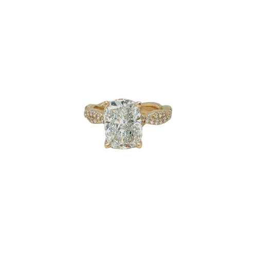Load image 1 in gallery view. Custom Order 3.25 CT Elongated Cushion Lab-Grown Diamond Custom Engagement Ring in 14K Yellow Gold