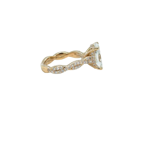 Load image 1 in gallery view. Custom Order 3.25 CT Elongated Cushion Lab-Grown Diamond Custom Engagement Ring in 14K Yellow Gold
