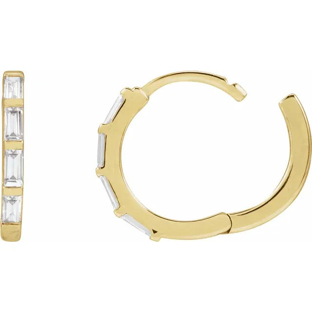 Diamond Jewelry Collections 14K Yellow baguette hoop earrings - Lab-Grown Diamonds 0.35 ctw