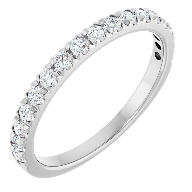 14KW 0.33 ctw French set Lab-Grown Diamond wedding Ring
