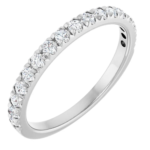 Load image 1 in gallery view. 14KW 0.33 ctw French set Lab-Grown Diamond wedding Ring