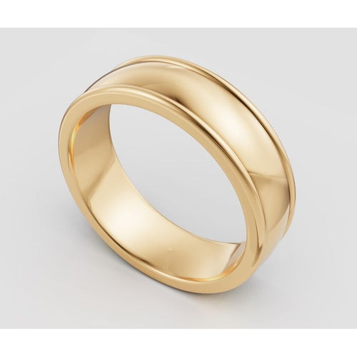 Load image 1 in gallery view. Custom Order 14K Yellow Gold Men's Wedding Band
