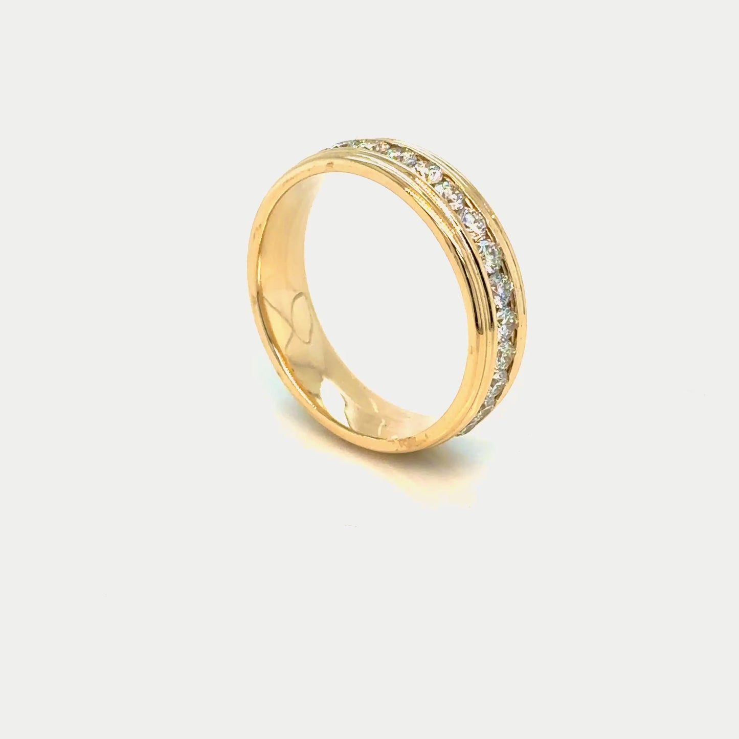 Custom 14K Yellow Gold Men’s Lab-Grown Diamond Eternity Wedding Band