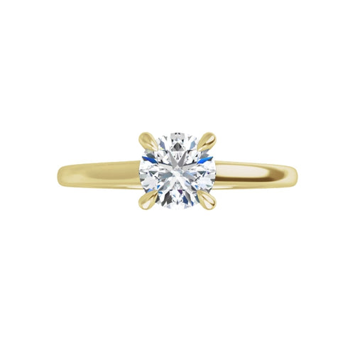 Load image 1 in gallery view. 1/2 CT Lab-Grown Round Diamond Solitaire Engagement Ring in 14K Yellow Gold