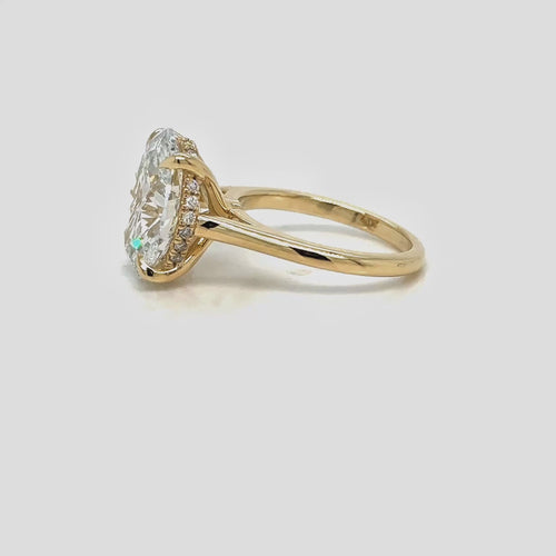 Load image 1 in gallery view. 18k yellow gold oval lab-grow diamond engagement ring farsi jewelers sandy springs 