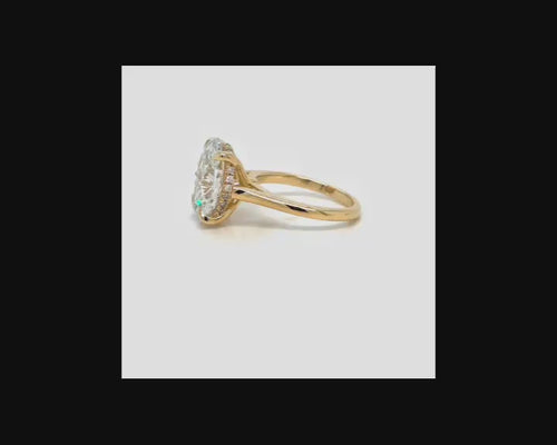 Load image 1 in gallery view. 18k yellow gold oval lab-grow diamond engagement ring farsi jewelers sandy springs 