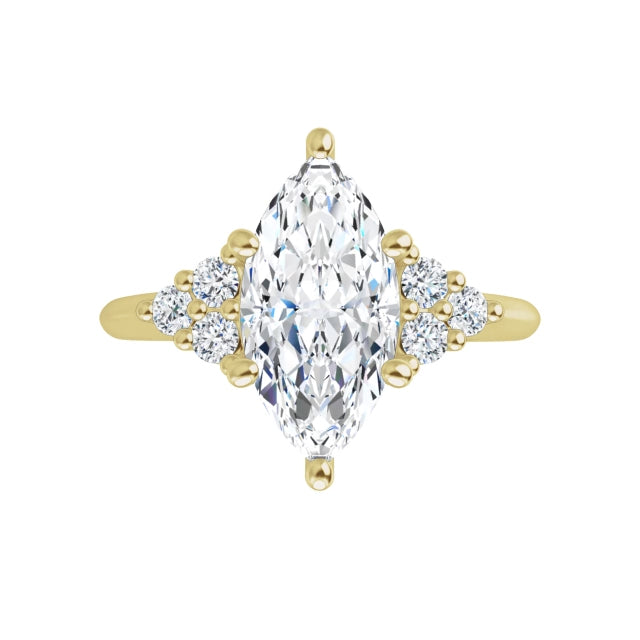 Engagement Rings Marquise Diamond Engagement Ring - 14K yellow Lab Grown
