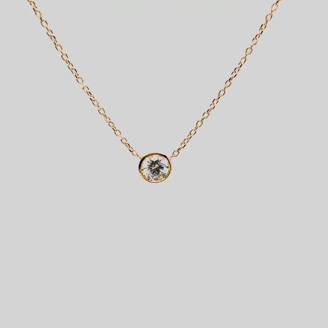 14K bezel set necklace 