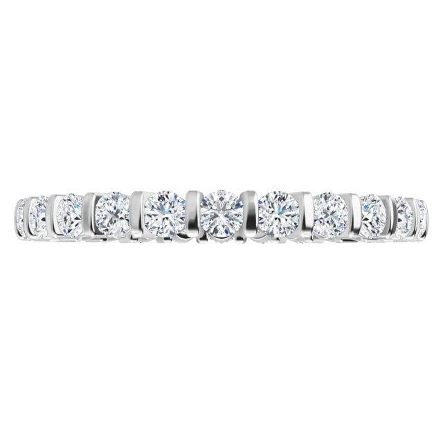 white gold and lab diamond eternity band 