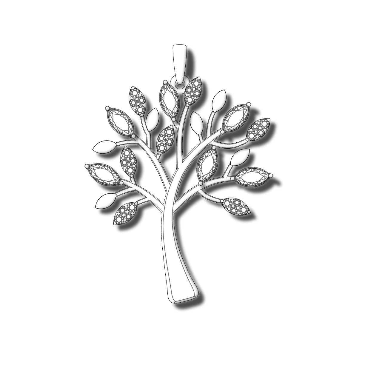 14K Yellow Gold Lab-Grown Diamond Tree of Life Pendant — Custom Design