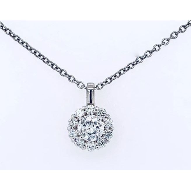 Colgante estilo halo de diamantes de 14 KW, 0,50 quilates
