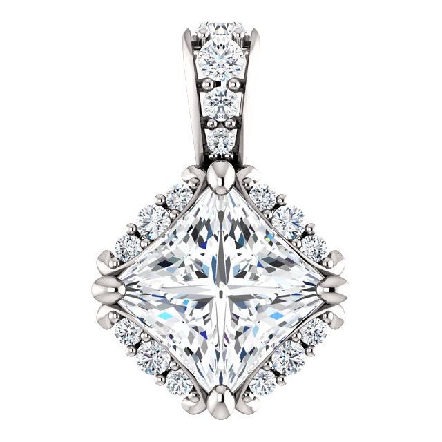 14KW Diamond Pendant Halo Style 85920
