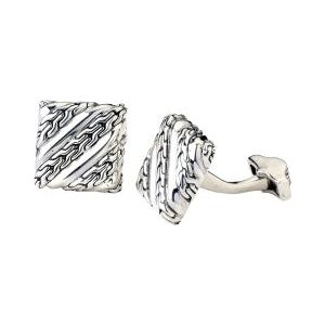 SS CHAIN LINK DESIGN SQUARE CUFF LINKS